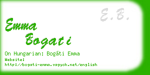emma bogati business card