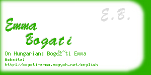 emma bogati business card